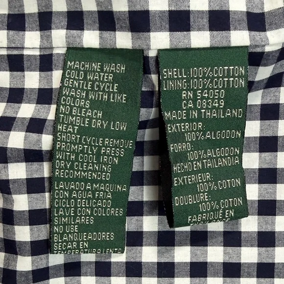 Lauren Ralph Lauren Navy Double-Breasted Belted Trench Coat Checkered Lining L - Picture 12 of 16